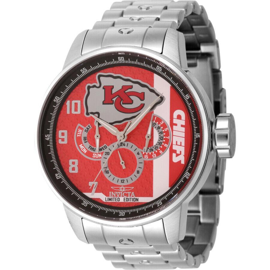 Invicta Nfl Kansas City Chiefs Gmt Quartz Men`s Watch 45137