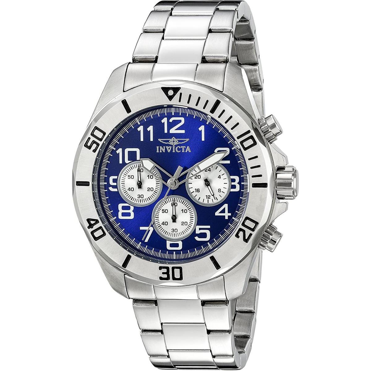 Invicta Men`s 17937 Pro Diver Analog Display Quartz Silver Tone Blue Dial Watch