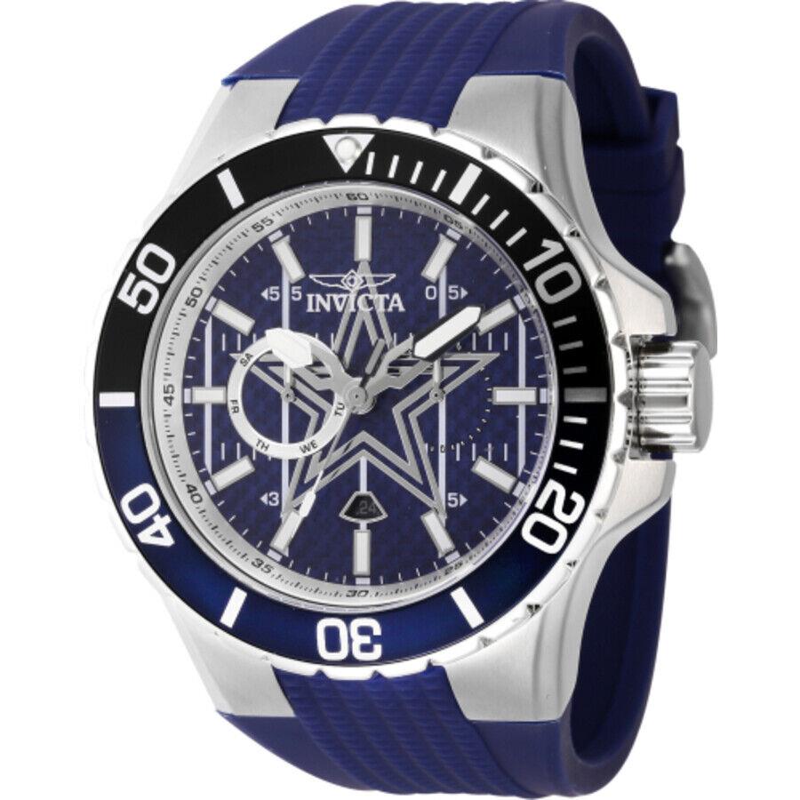 Invicta Nfl Dallas Cowboys Gmt Quartz Blue Dial Men`s Watch 45398