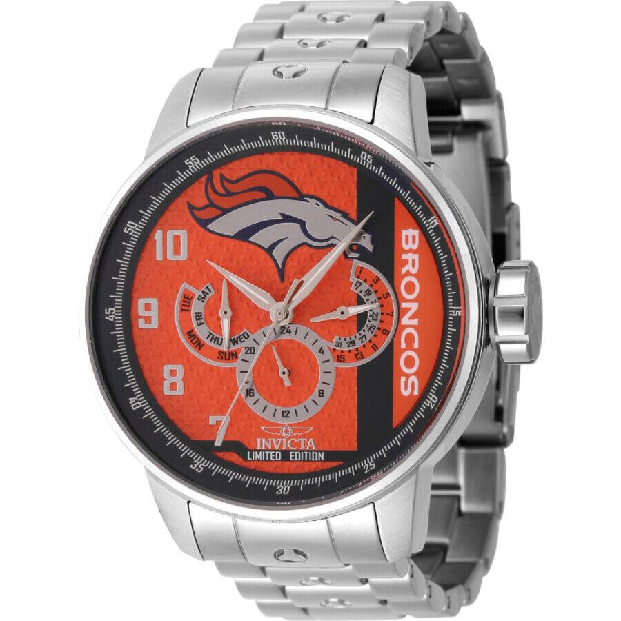 Invicta Nfl Denver Broncos Gmt Quartz Men`s Watch 45139