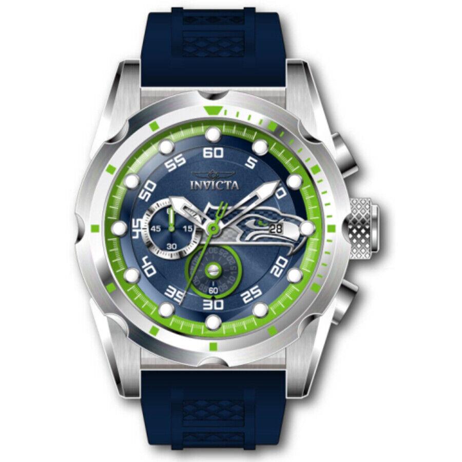 Invicta Nfl Seattle Seahawks Chronograph Quartz Men`s Watch 45542