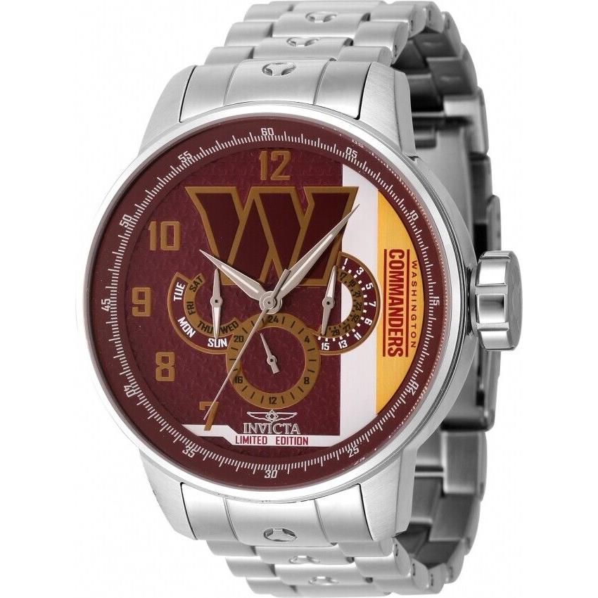 Invicta Nfl Washington Commanders Gmt Quartz Men`s Watch 45132