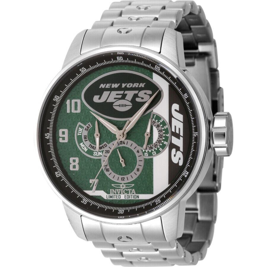 Invicta Nfl York Jets Gmt Quartz Men`s Watch 45136