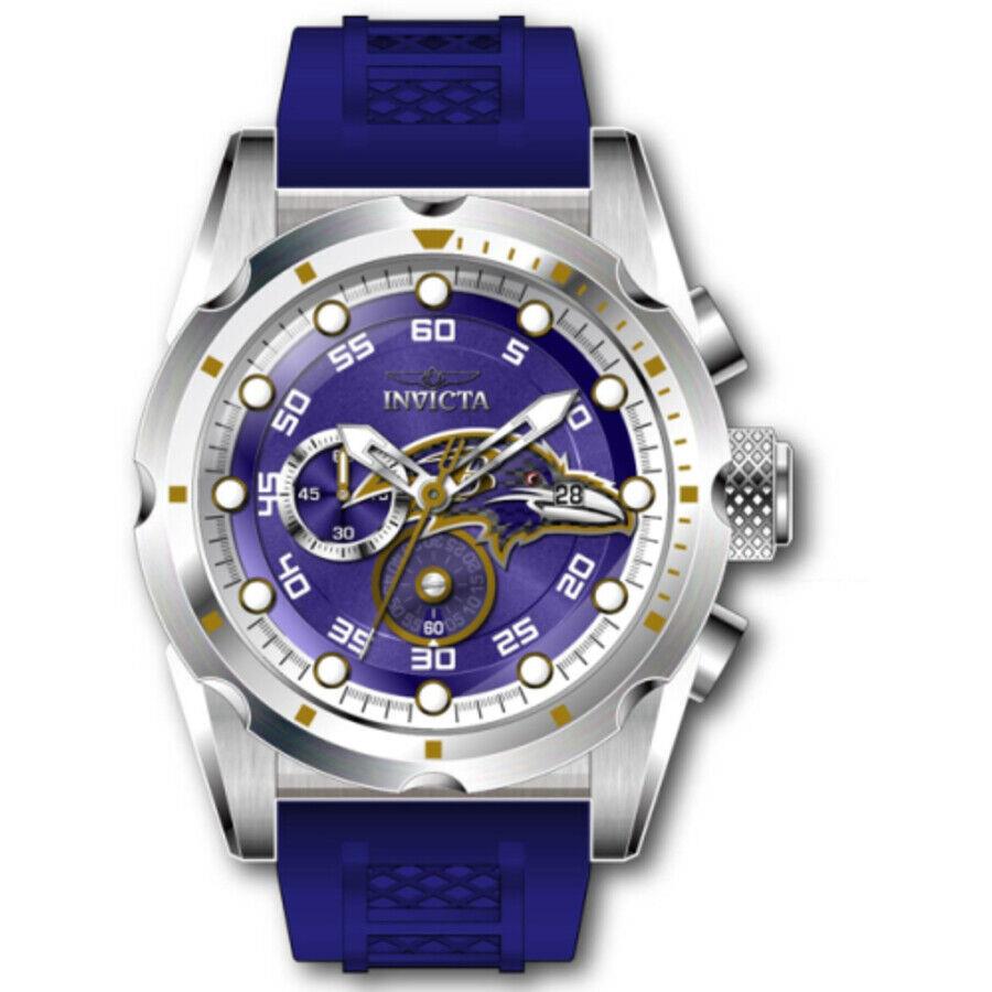 Invicta Nfl Baltimore Ravens Chronograph Quartz Men`s Watch 45533