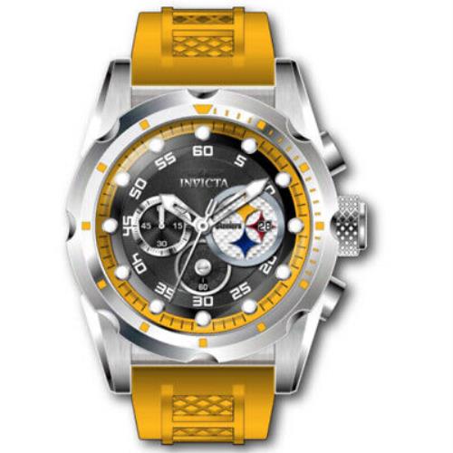 Invicta Nfl Pittsburgh Steelers Chronograph Quartz Men`s Watch 45516
