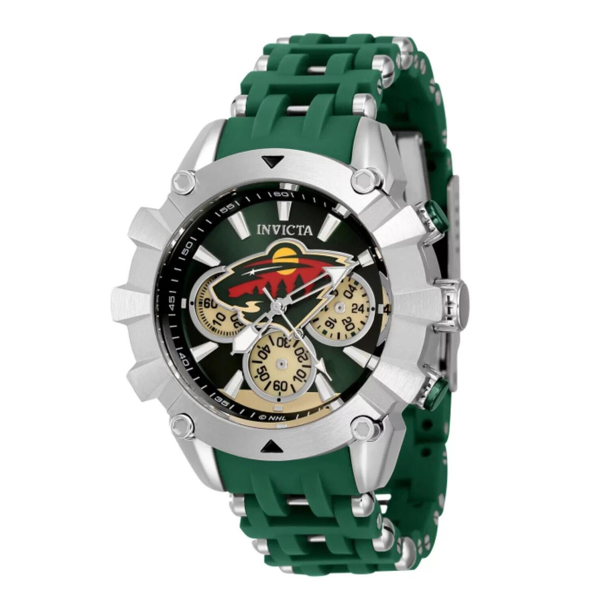 Invicta Nhl Minnesota Wild Sea Spider 42mm Chronograph Limited Ed 43444