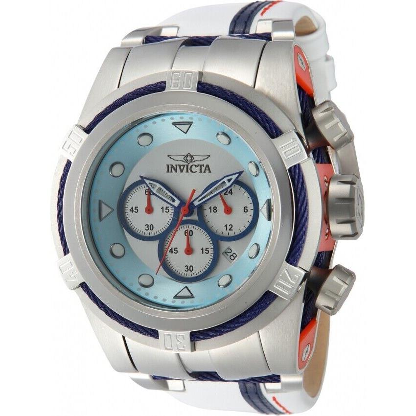 Invicta Bolt Gmt Chronograph Light Blue and Silver and Blue Dial Men`s Watch