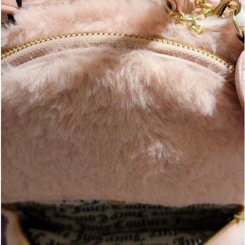 Juicy Couture Fur Backpack Purse Pink Blush Furry Fuzzy Heart