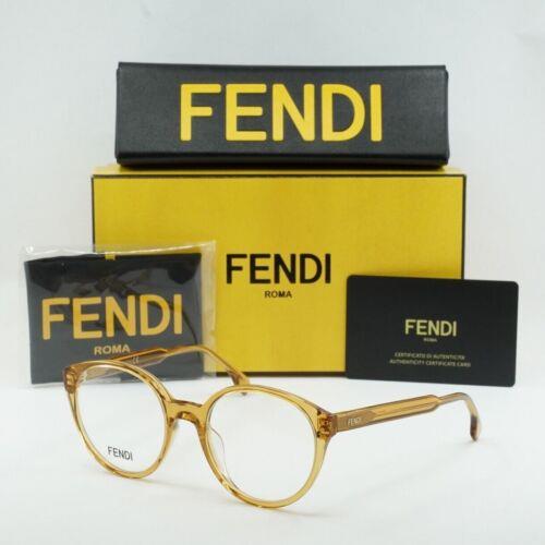 Fendi FE50015I 057 Transparent Cognac 51mm Eyeglasses