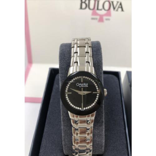 Caravelle by Bulova 43L130 Women`s Watch Round Analog Black Dial W/tag s