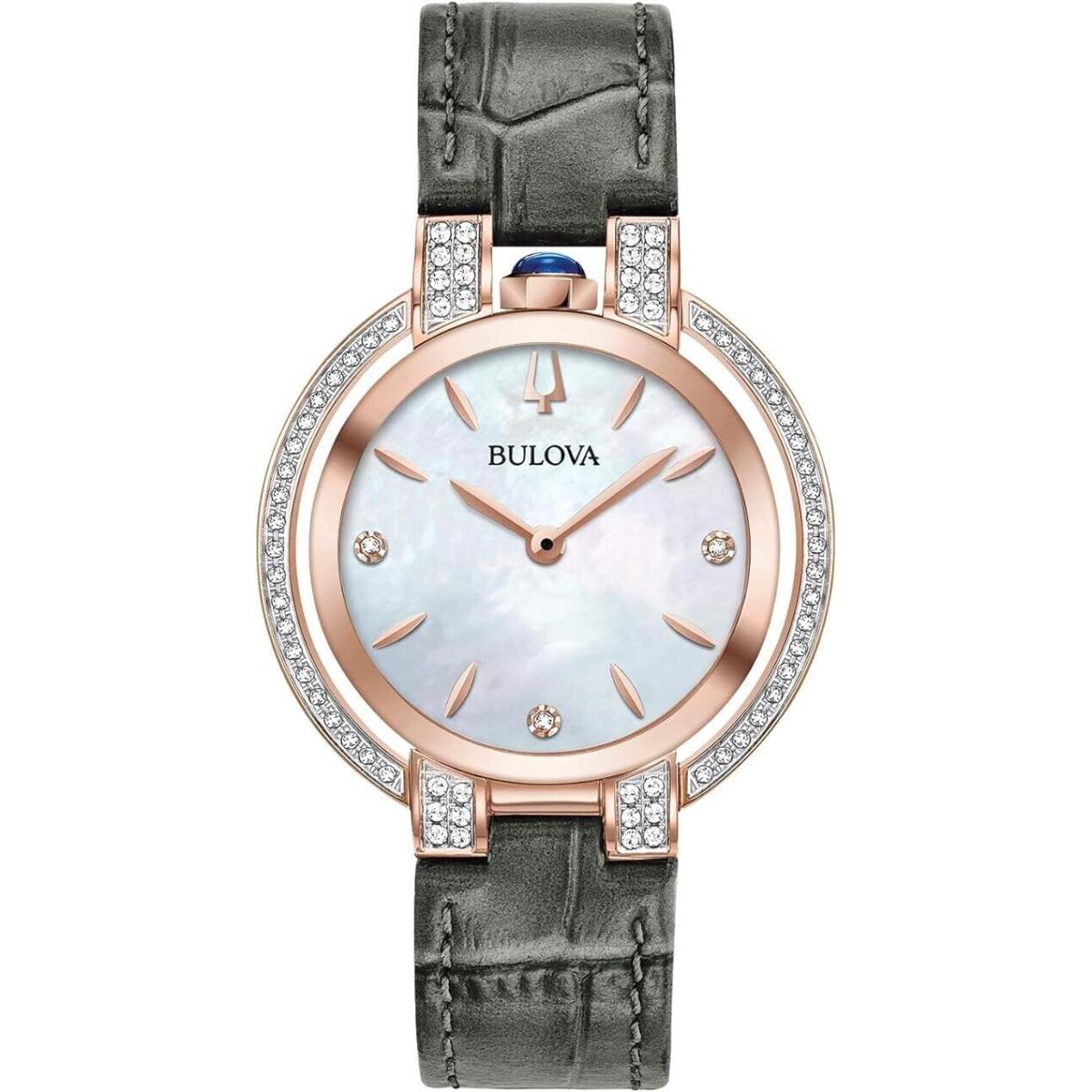 Bulova 98R268 Rubaiyat 73 Diamonds White Mother of Pearl Dial Ladies Watch