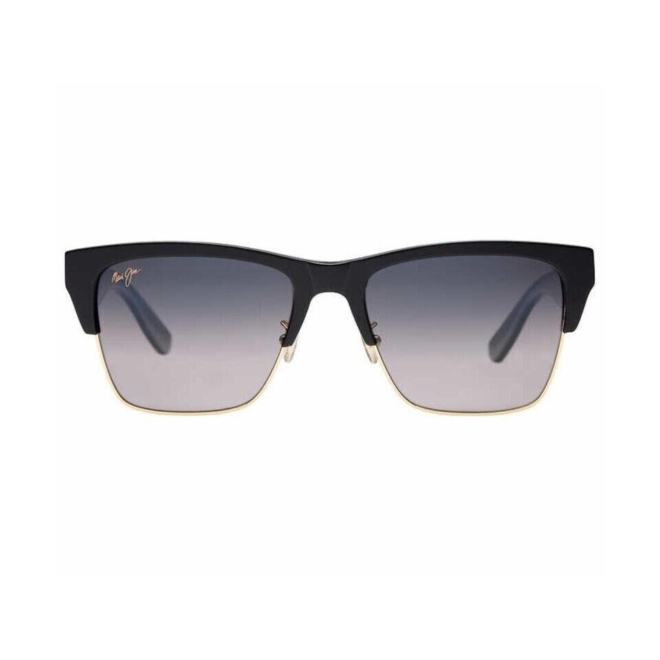 Maui Jim Perico MJ 853-02 Gloss Black Gold Neutral Grey Polarized Sunglasses