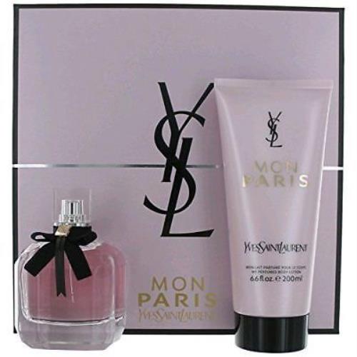 Yves Saint Laurent Mon Paris For Women Perfume 2PCS Gift Set Edp Body Lotion
