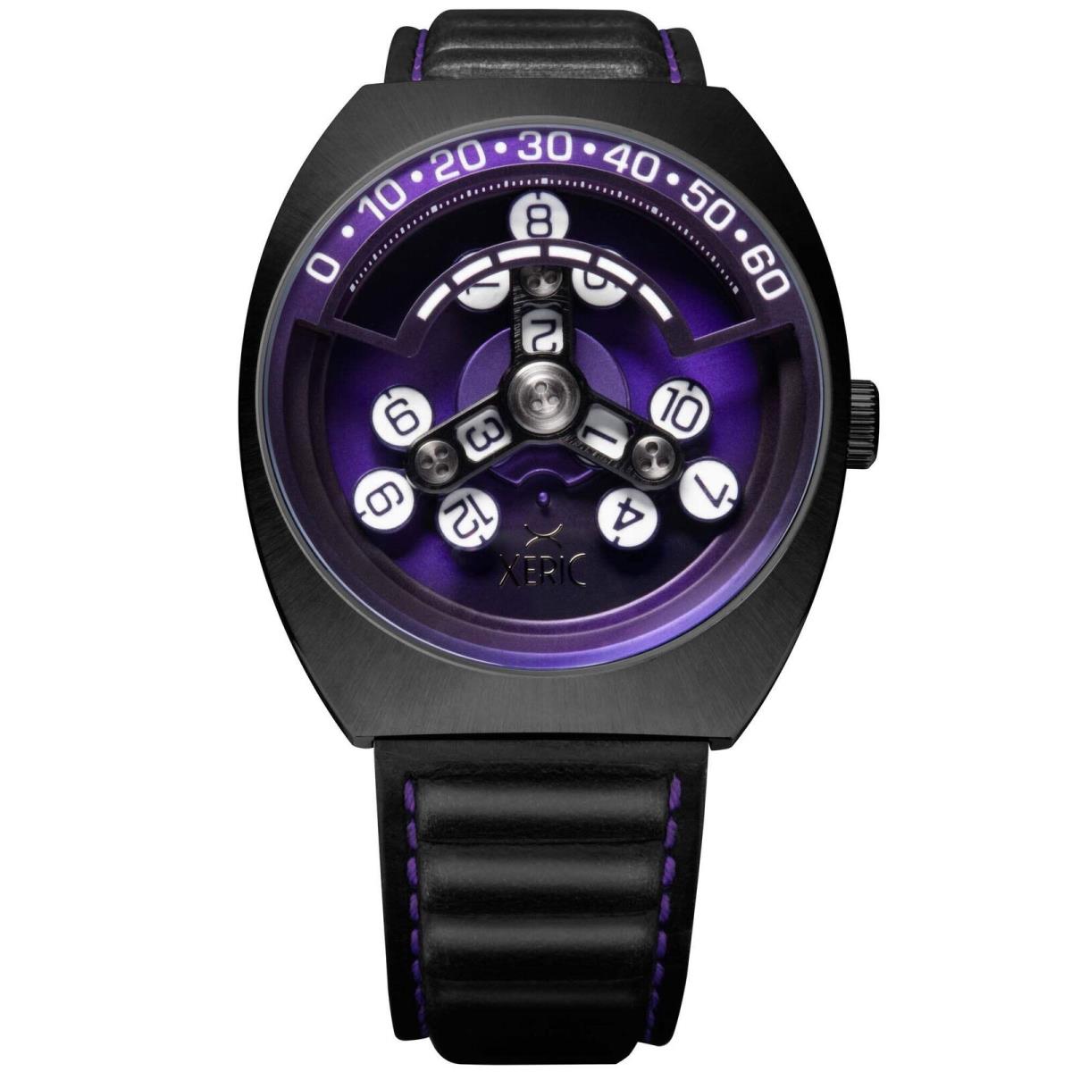 Xeric Scrambler Automatic Wandering Hour Gunmetal Purple Watch