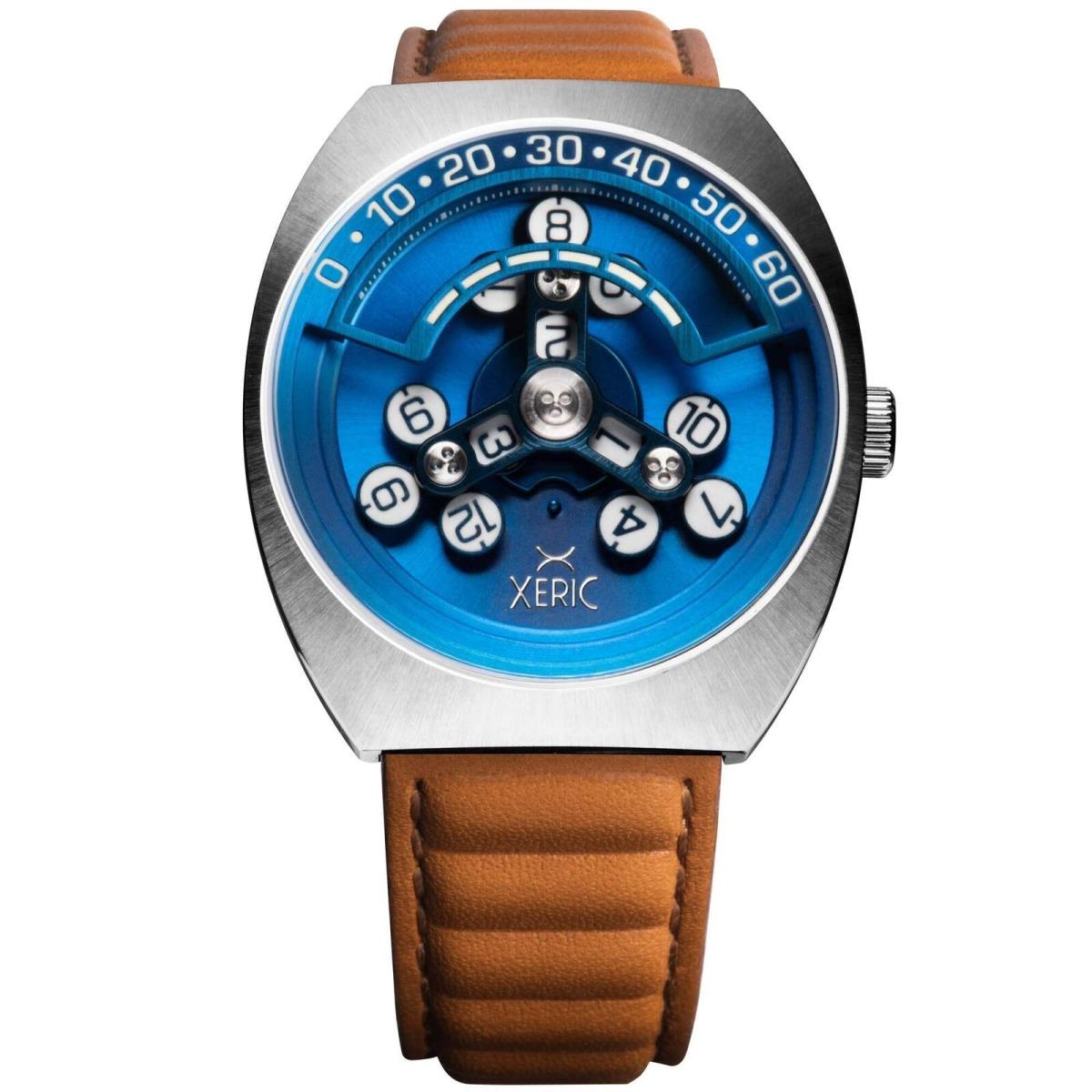 Xeric Scrambler Automatic Wandering Hour Blue Tan Watch