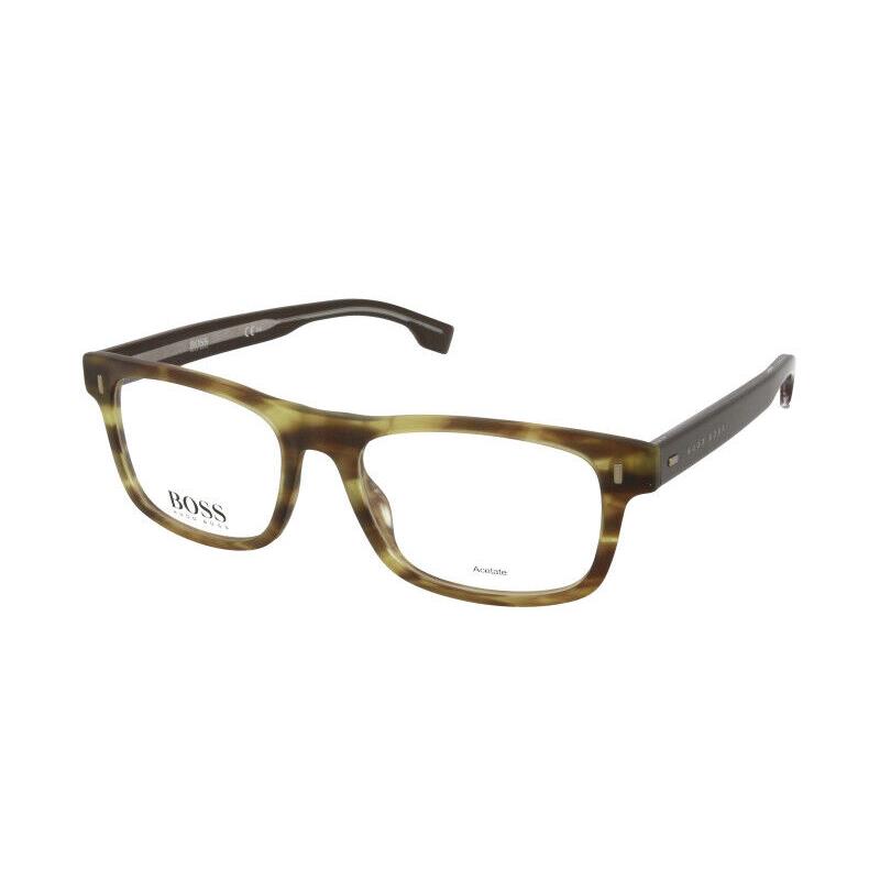Hugo Boss Frames Olive Tortoise Acetate Mens Eyeglasses Boss 0928 BU0 52 18 - Frame: Olive Tortoise