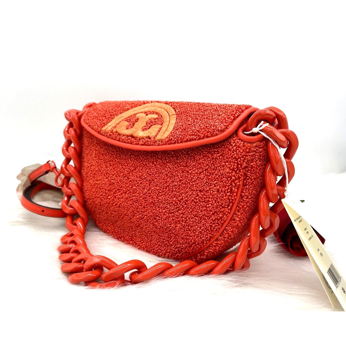 Tory Burch Mini Fleming Soft Raffia Crescent Shoulder Bag-carmina