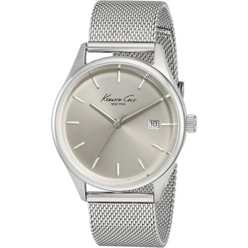 Kenneth New York Cole York Silver Dial Date Steel Mesh Women`s Watch 10029399 - Dial: Silver, Band: Silver, Bezel: Silver