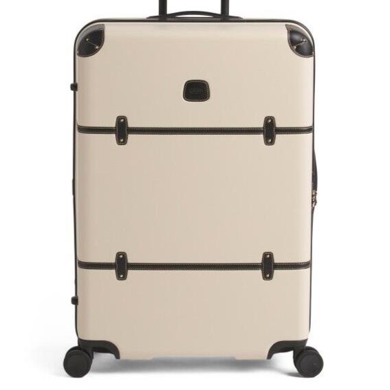 Brics 30in White Black Leather Hardcase Spinner Suitcase Tsa Lock