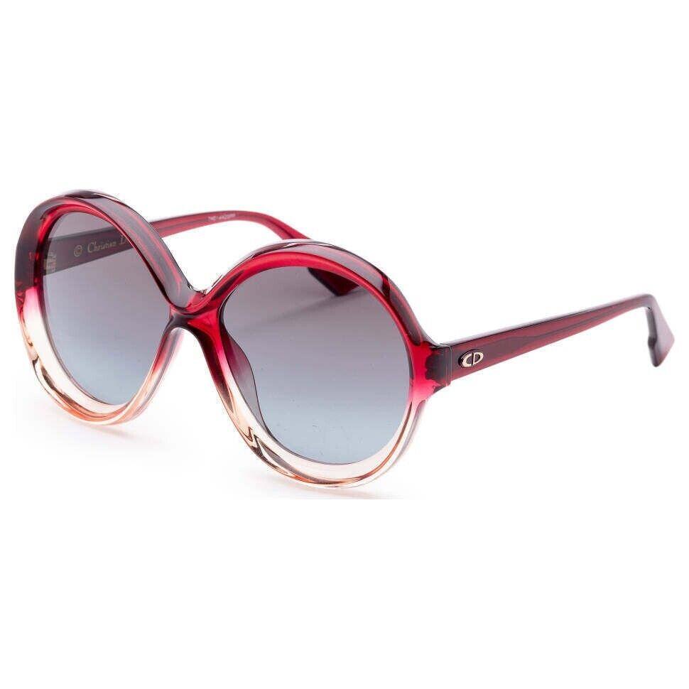 Cristian Dior Bianca 0T5I7 Oval Burgundy-wine Fade Sunglasses - Frame: Burgundy-Wine Fade, Lens: Blue