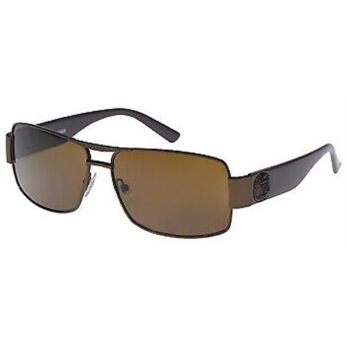 Guess GU6560 BRN-1 Brown Square Brown 61-14-135mm Non-polarized Men`s Sunglasses