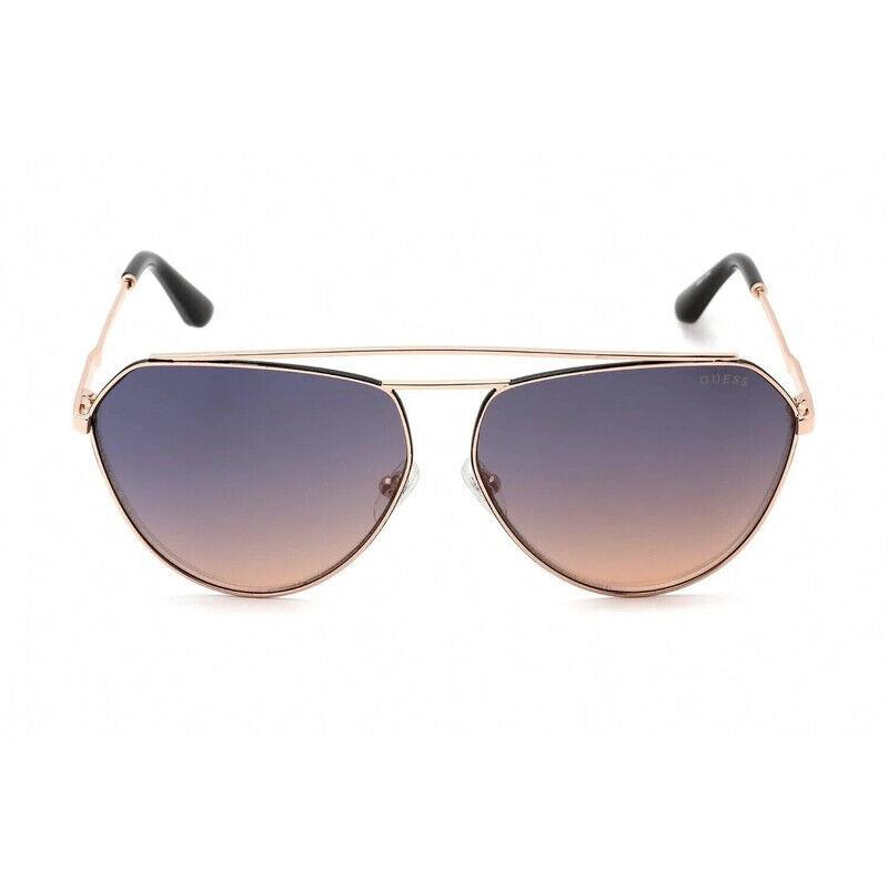 Guess GU7783 28Z Rose Gold Aviator Gray Gradient 63-12-140mm Women`s Sunglasses