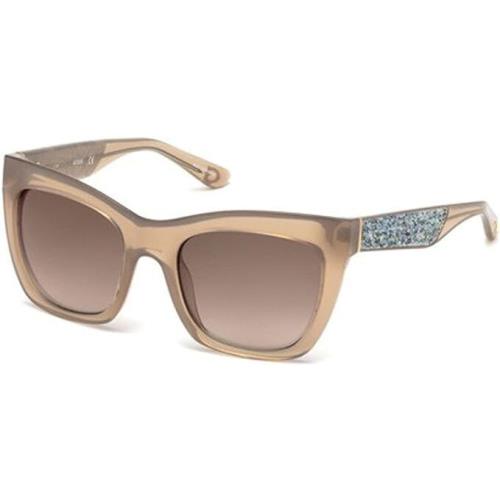 Guess GU7509 57G Shiny Beige Square Brown Mirror 53-20-140mm Unisex Sunglasses