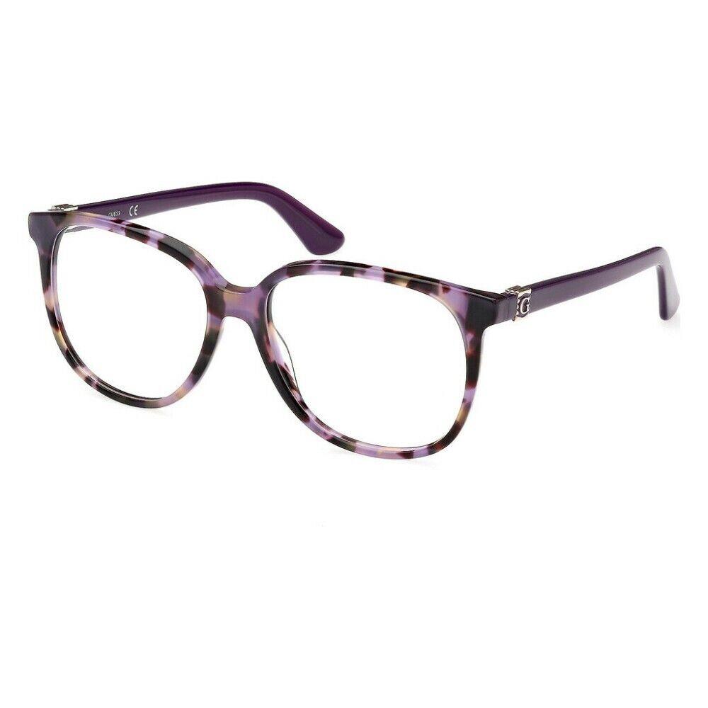 Guess GU2936 083 Purple Tortoise Plastic Round Eyeglasses Frame 56-16-140