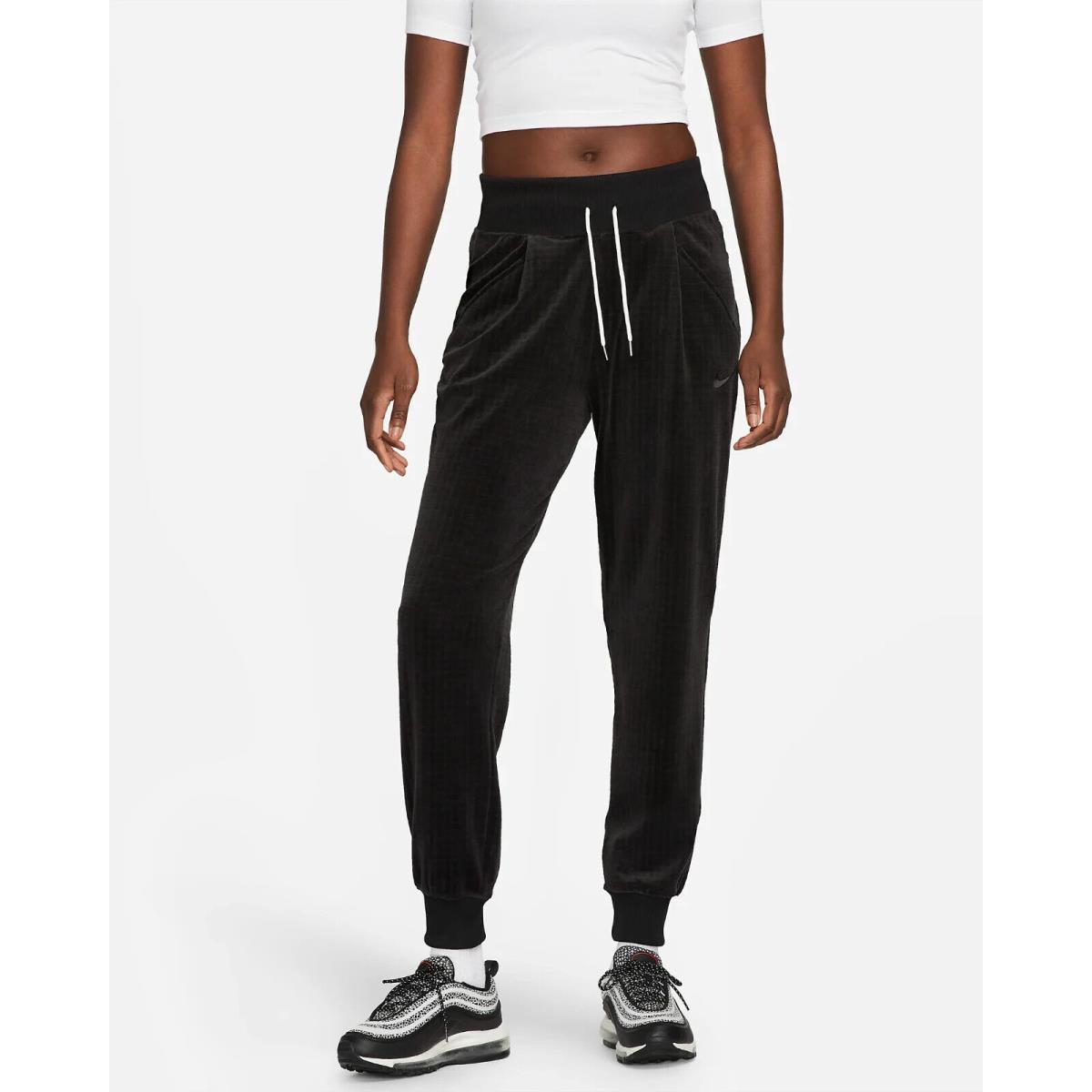 Nike Velour High Waisted Womens Size L Black DV7820-010