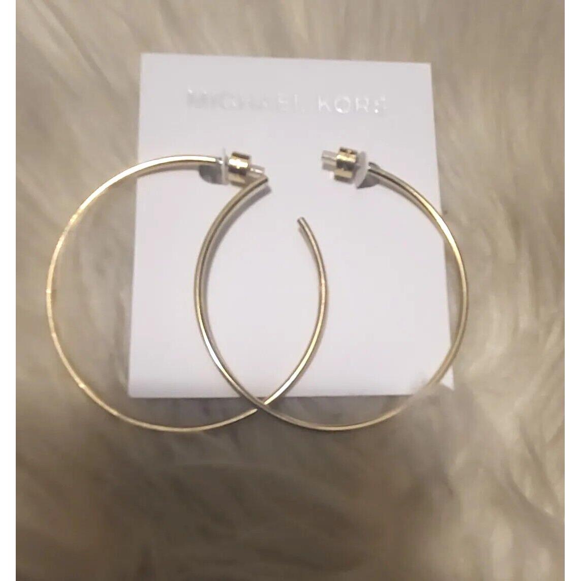 Michael Kors Jewelry Gold Tone Round Large Hoop Earrings Outlets