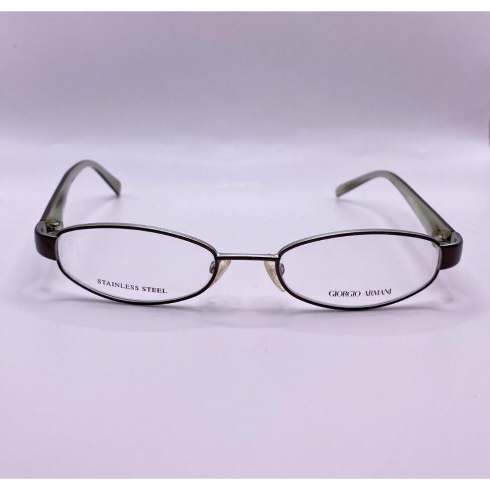 Giorgio Armani GA384 Lle Brown Oval Plastic Eyeglasses Frame 48-17-130 Italy