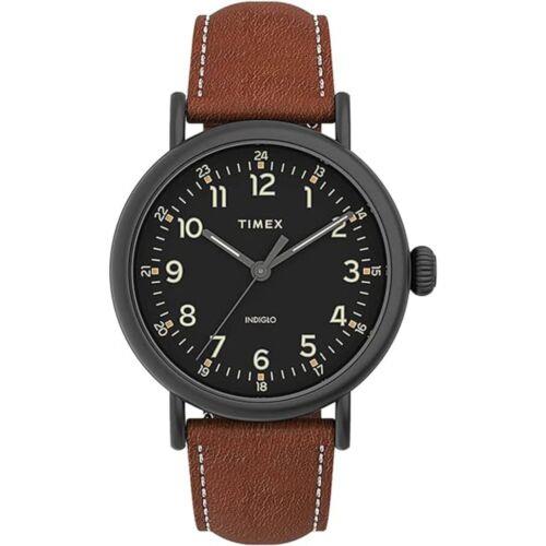 Timex Men`s Watch Standard Black Dial Brown Leather Strap Quartz TW2U58600VQ - Dial: Black, Band: Brown