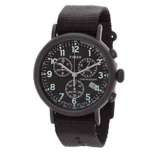 Timex Standard Chrono Chronograph Quartz Black Dial Watch TW2T21200 - Dial: Black, Band: Black, Bezel: Black