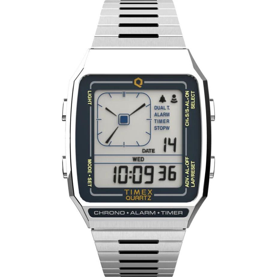 Q Timex Reissue Digital Lca Stainless Steel Watch TW2U72400ZV