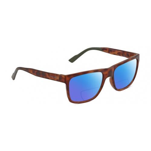 Calvin Klein CK21531S Unisex Polarize Bifocal Sunglass Brown Tortoise Green 58mm Blue Mirror