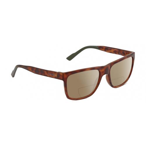 Calvin Klein CK21531S Unisex Polarize Bifocal Sunglass Brown Tortoise Green 58mm Brown