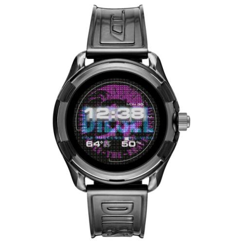 Diesel On Fadelite 44mm Aluminum Case with Silicone Strap Smart Watch Black Q