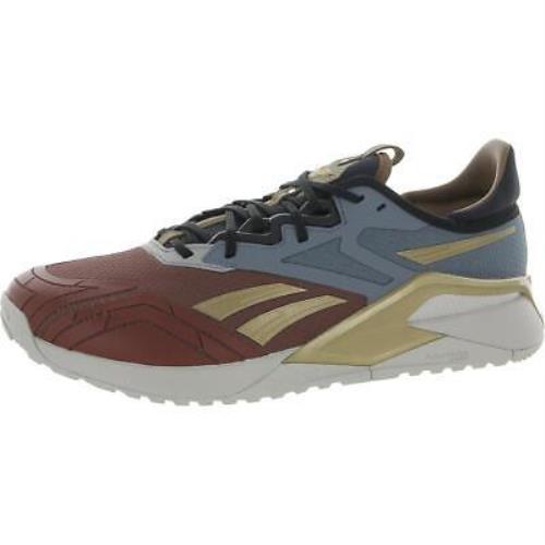 Reebok Mens Nano X2 Colorblock Athletic and Training Shoes Sneakers Bhfo 6405 - Terra Red/Brave Blue/Matte Gold