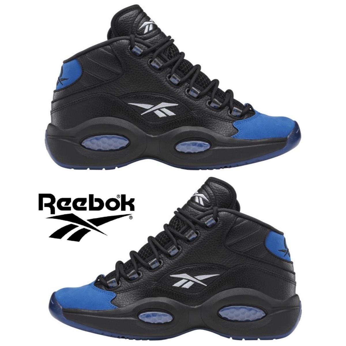 Reebok Question Mid Basketball Shoes Men`s Sneakers Running Casual Sport - Black, Manufacturer: Footwear White/Vector Blue/Core Black