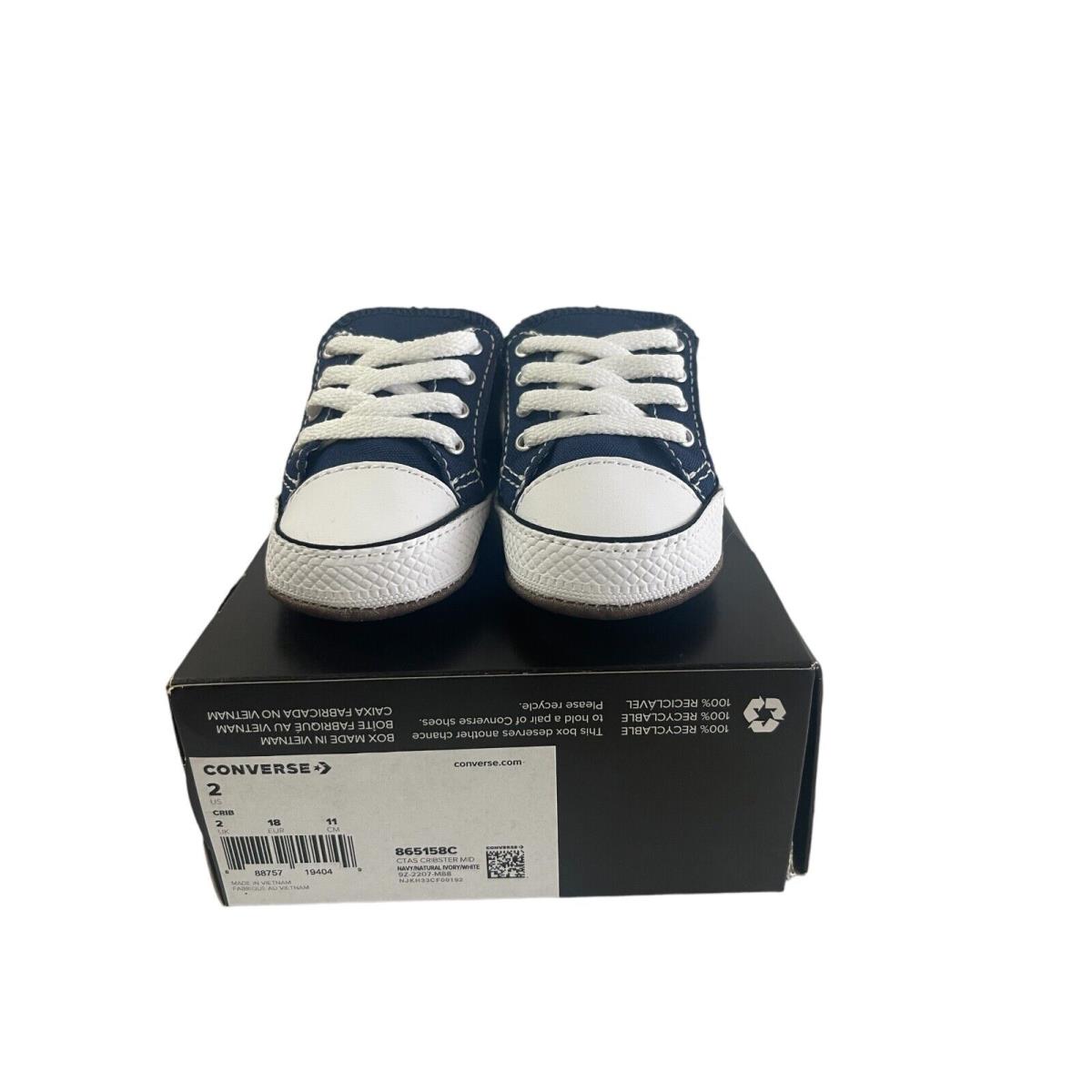 Converse Ctas Cribster Mid Navy/natural Ivory/ White Shoes Size 2 Boxed Fast S H