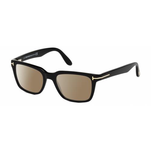 Tom Ford Caliber FT5304-001 Unisex Polarized Sunglasses Black Gold 54mm 4 Option Amber Brown Polar