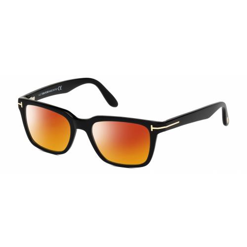 Tom Ford Caliber FT5304-001 Unisex Polarized Sunglasses Black Gold 54mm 4 Option Red Mirror Polar