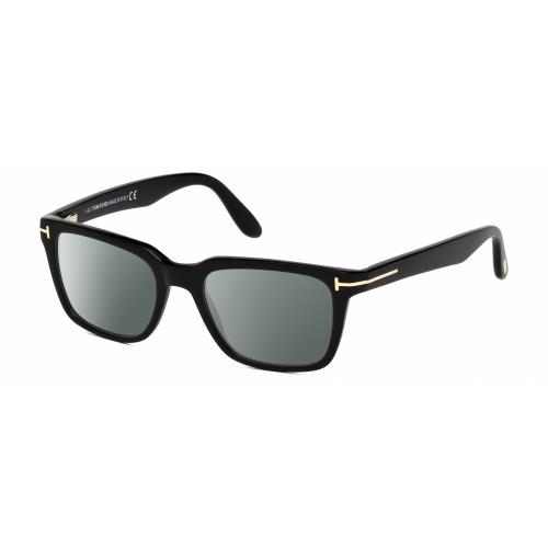 Tom Ford Caliber FT5304-001 Unisex Polarized Sunglasses Black Gold 54mm 4 Option Smoke Grey Polar