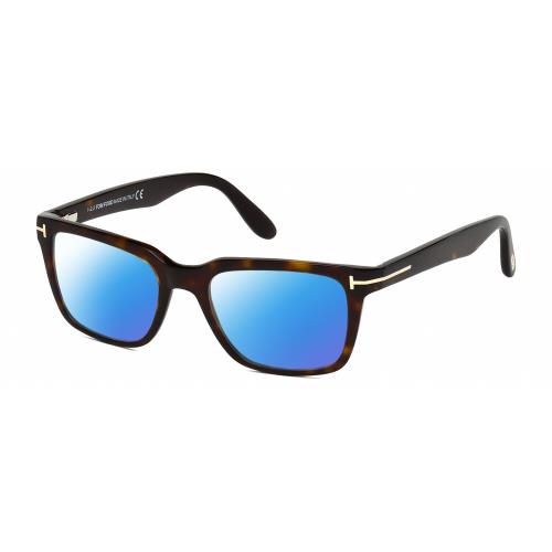 Tom Ford Caliber FT5304-052 Unisex Polarize Sunglass Brown Tortoise 54mm 4Option Blue Mirror Polar