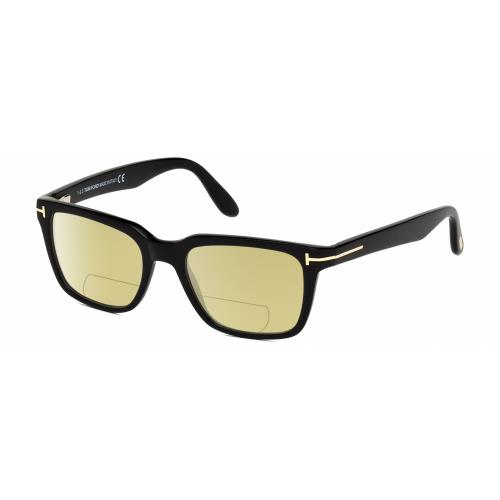 Tom Ford Caliber FT5304-001 Unisex Polarized Bifocal Sunglasses Black Gold 54 mm Yellow