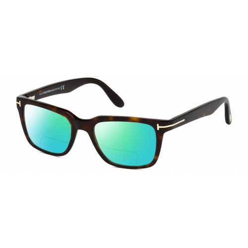 Tom Ford Caliber FT5304-052 Unisex Polarize Bifocal Sunglass Brown Tortoise 54mm Green Mirror