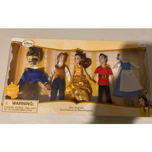 Disney Store Beauty and The Beast Mini Belle Prince/best Gaston Doll Set