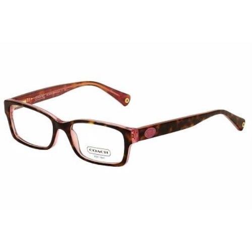 Coach Brooklyn HC6040 5115 Eyeglasses Women`s Pink Tortoise Full Rim 52mm