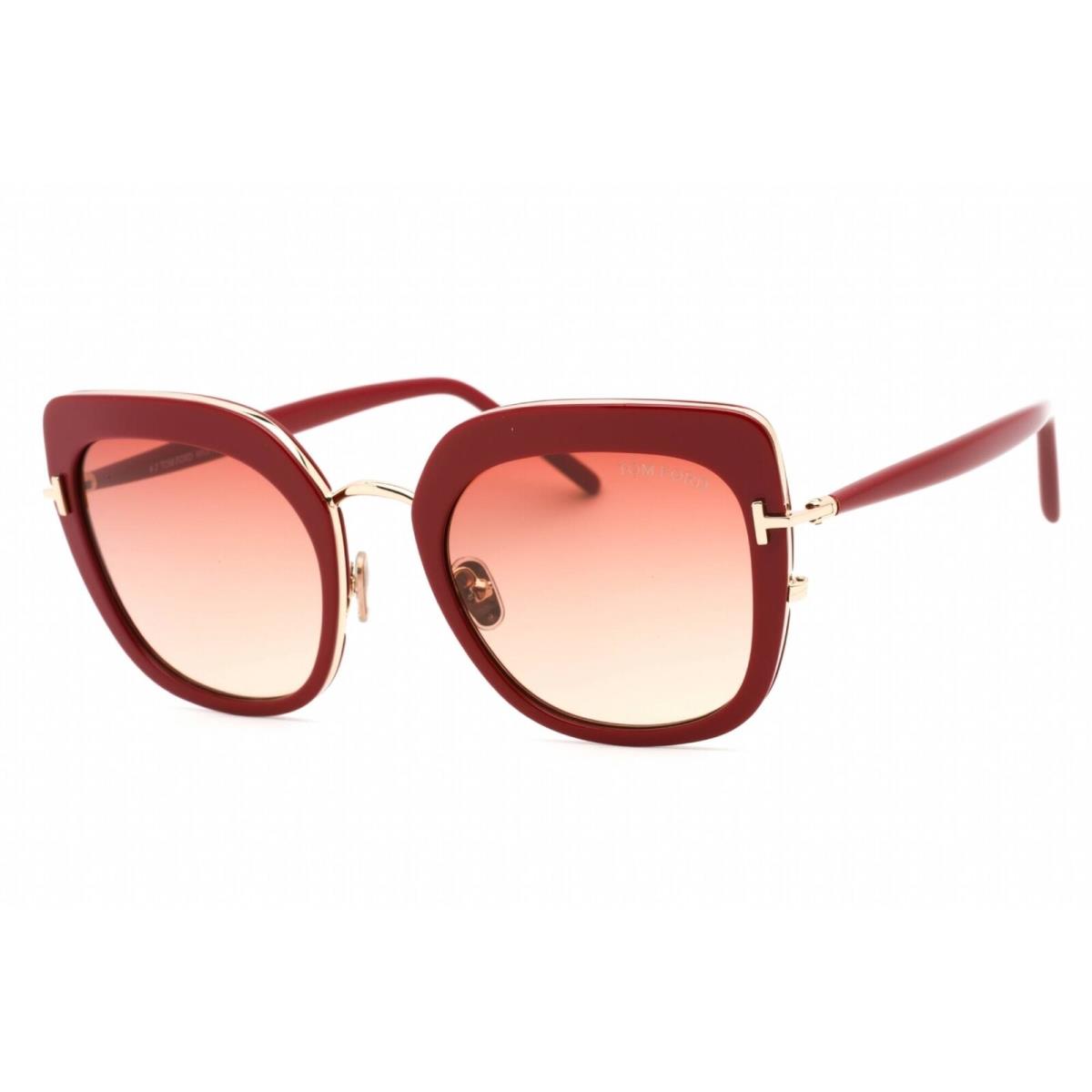 Tom Ford Unisex Sunglasses Shiny Red Frame Gradient Bordeaux Lens FT0945 66T