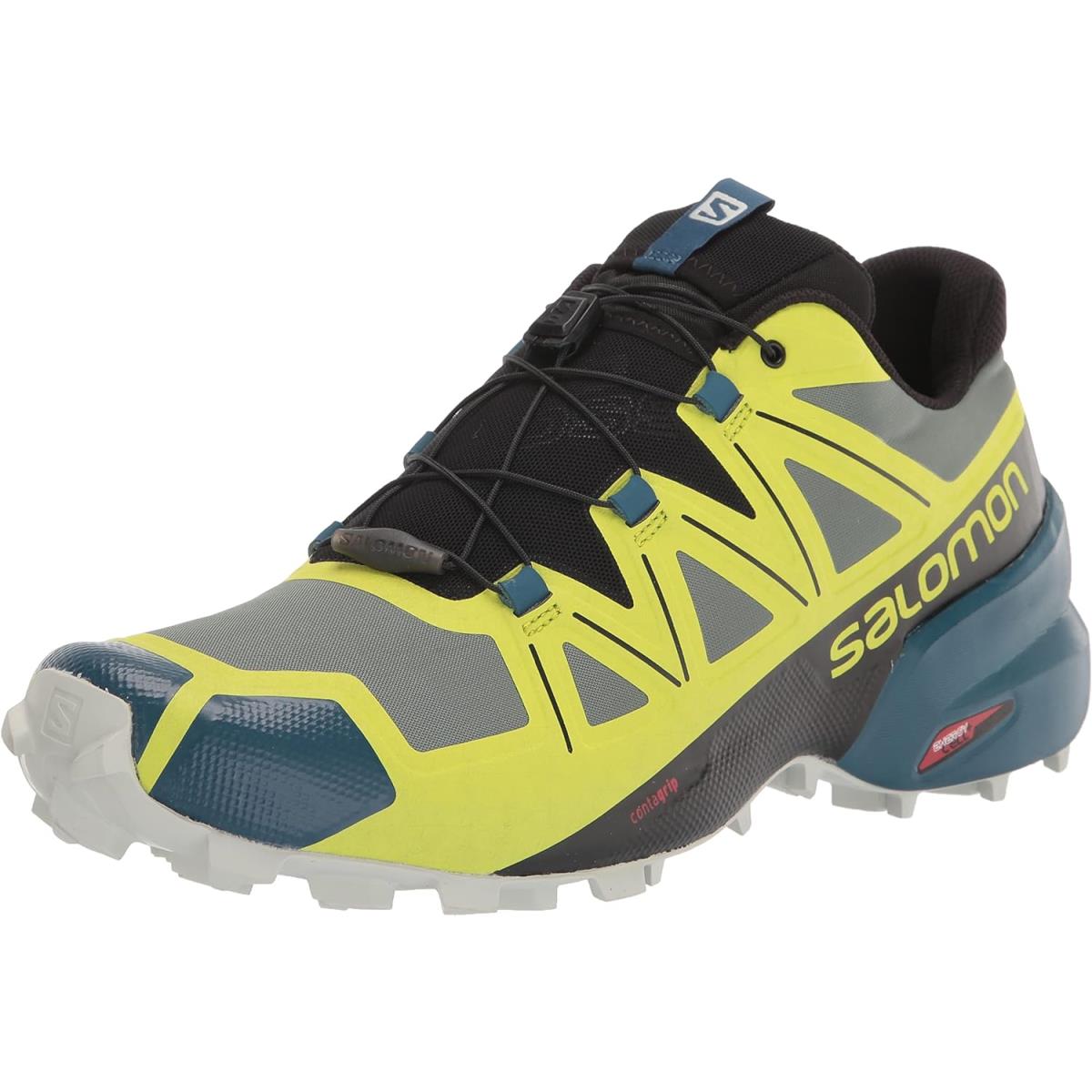 Salomon Men`s Speedcross 5 Trail Running Shoes Duck Green/Black/Evening Primrose